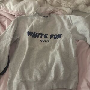 White Fox Crewneck Blue and Gray